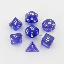 7 Purple/white Borealis Polyhedral Dice Set - CHX27407